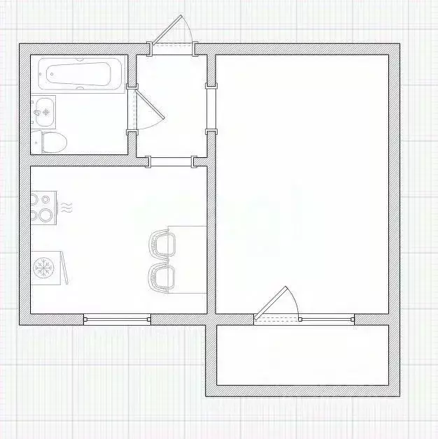 1-к кв. Оренбургская область, Оренбург Курганская ул., 4 (30.7 м) - Фото 2