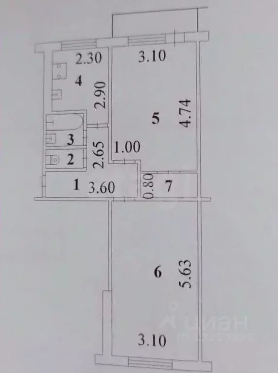 2-к кв. Липецкая область, Липецк ул. Филипченко, 12 (47.8 м) - Фото 1