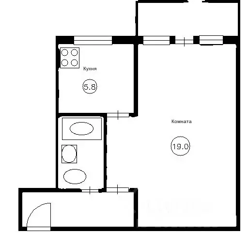 1-к кв. Хакасия, Черногорск ул. Генерала Тихонова, 25 (30.9 м) - Фото 1