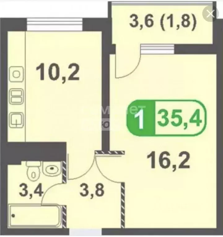 1-к кв. Краснодарский край, Анапа Анапское ш., 24к9 (37.0 м) - Фото 1