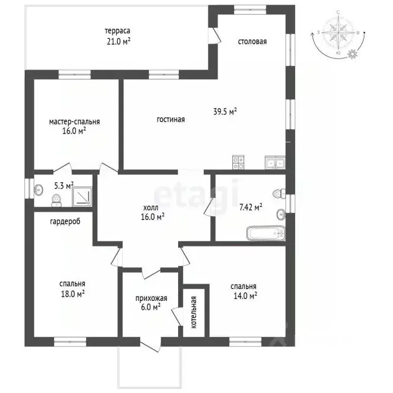 Дом в Тюменская область, Тюмень Лето-Парк кп,  (140 м) - Фото 2