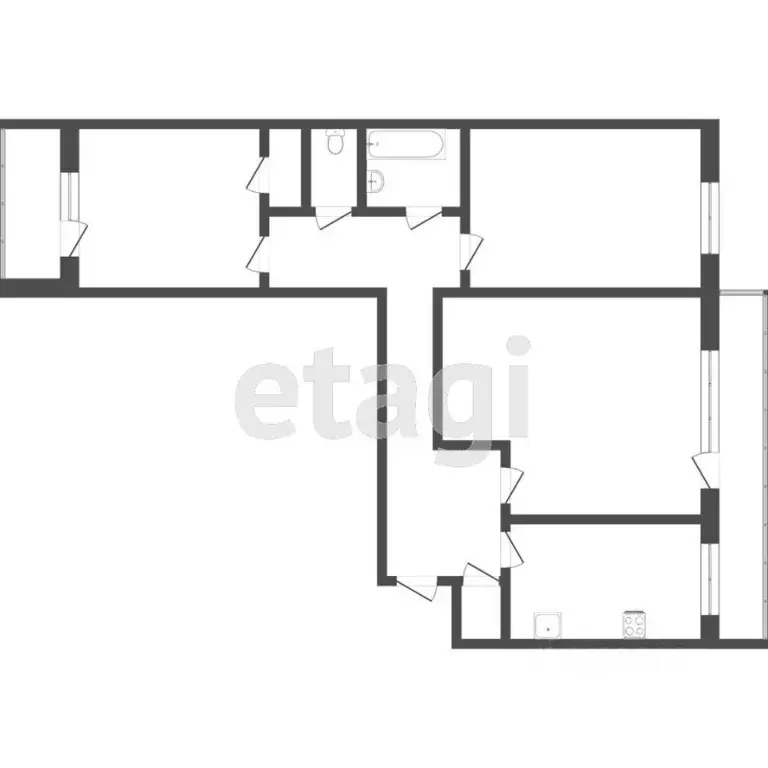 3-к кв. Томская область, Томск тракт Иркутский, 85 (65.8 м) - Фото 2