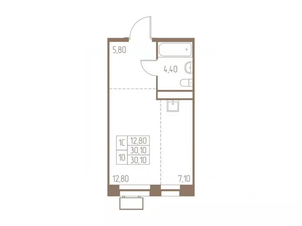 Студия Московская область, Пушкино Фабрикант жилой комплекс, 1 (30.1 ... - Фото 1