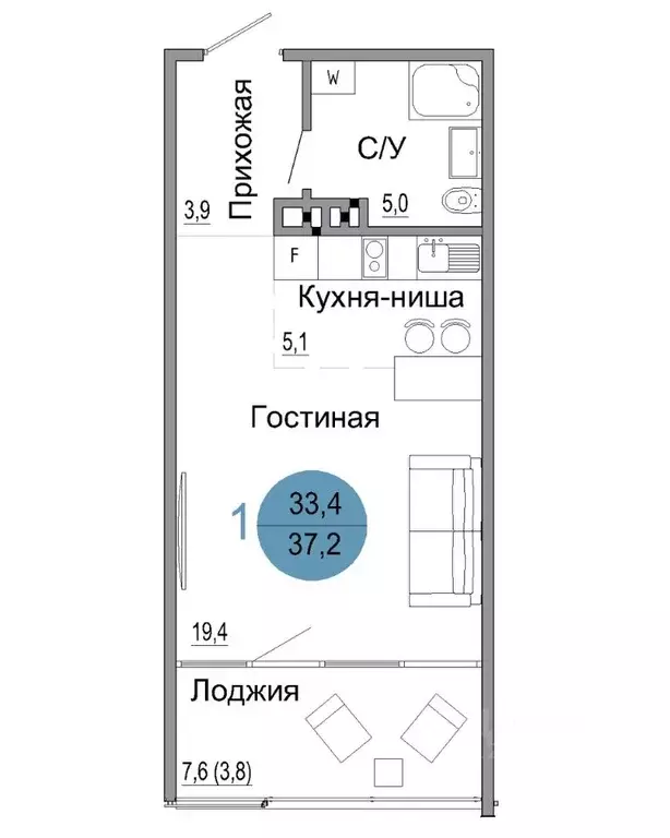 1-к кв. Крым, Керчь Белый город жилой комплекс (37.2 м) - Фото 0