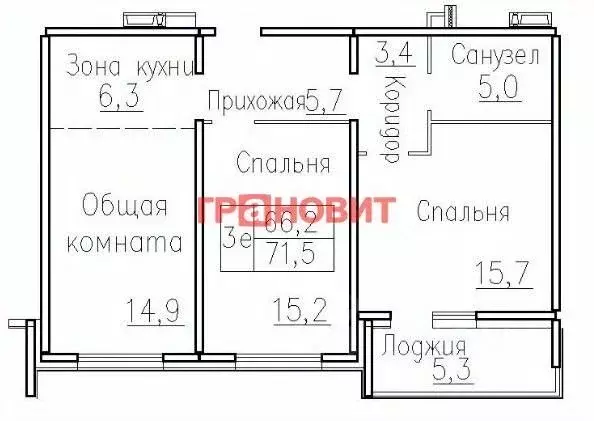 3-к кв. Новосибирская область, Новосибирский район, Мичуринский ... - Фото 1