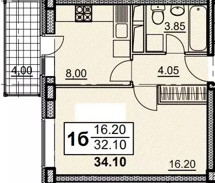 1-к кв. Московская область, Кашира ул. 8 Марта, 20 к1 (34.0 м) - Фото 0