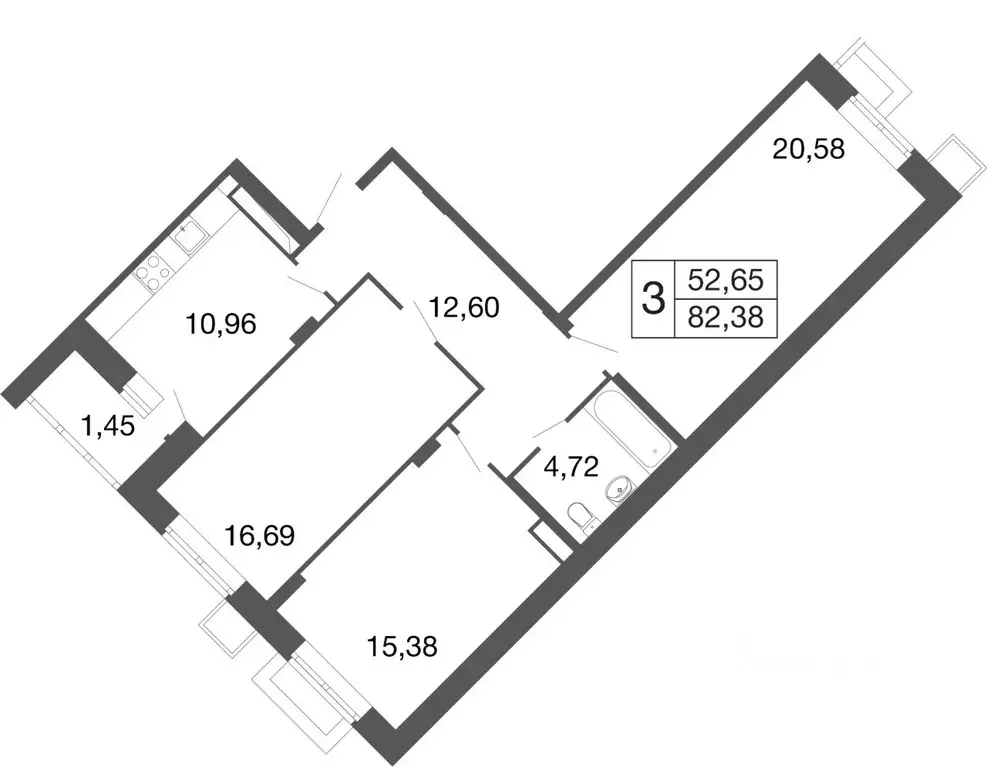 3-к кв. Московская область, Апрелевка Наро-Фоминский городской округ, ... - Фото 1