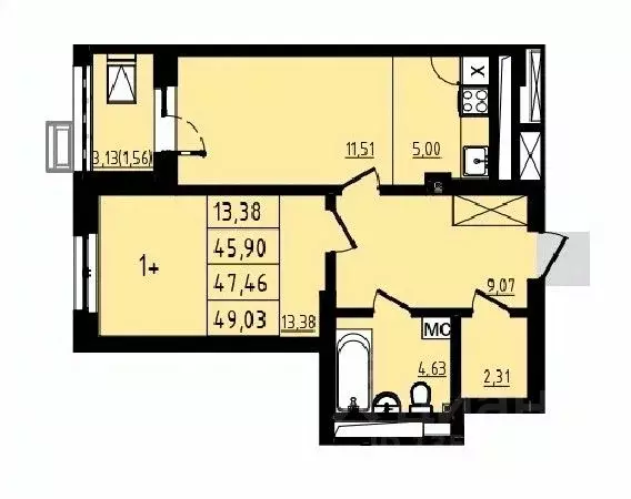 1-к кв. Башкортостан, Уфа Затон-Восточный жилрайон, Новаленд мкр,  ... - Фото 0