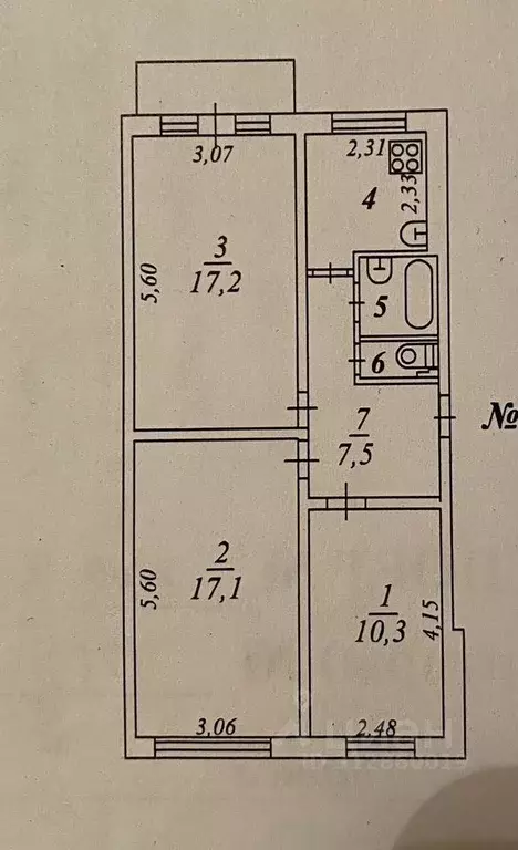 3-к кв. Коми, Сыктывкар ул. Карла Маркса, 164 (60.0 м) - Фото 0