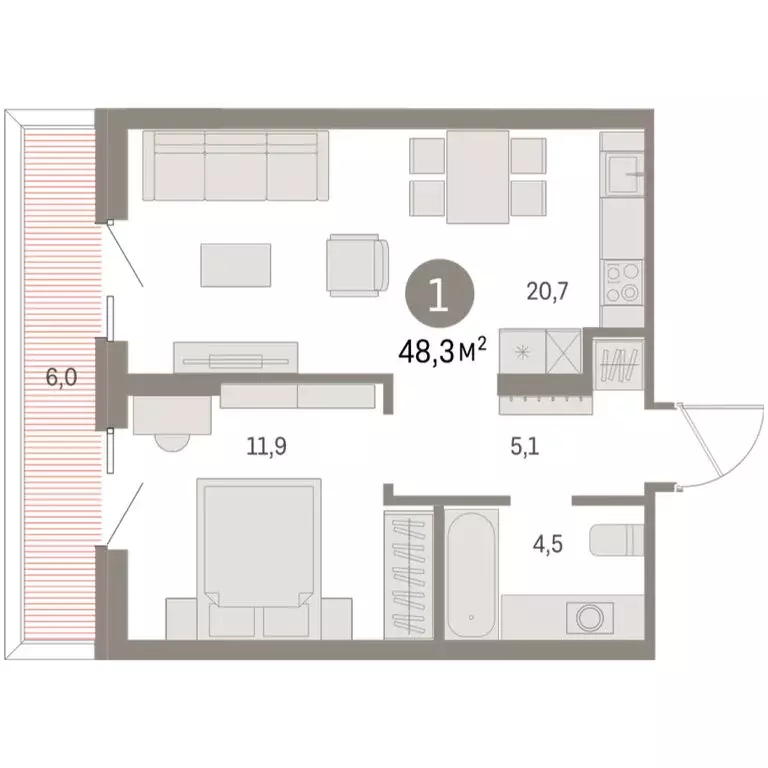 1-комнатная квартира: Курган, жилой район Центральный, ЖК Дом Кино ... - Фото 2