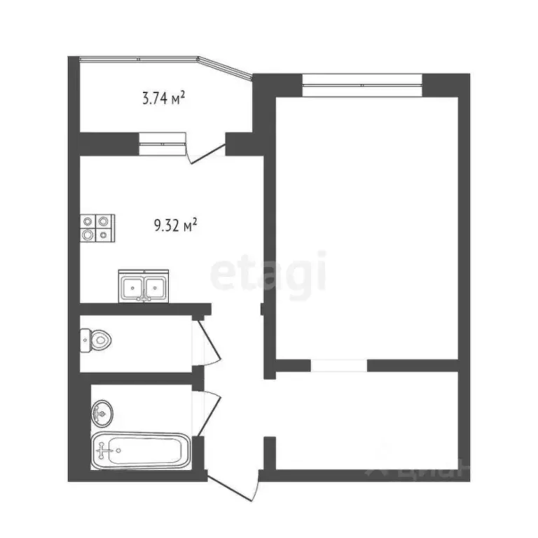 1-к кв. Тюменская область, Тюмень Широтная ул., 172к1 (43.0 м) - Фото 2