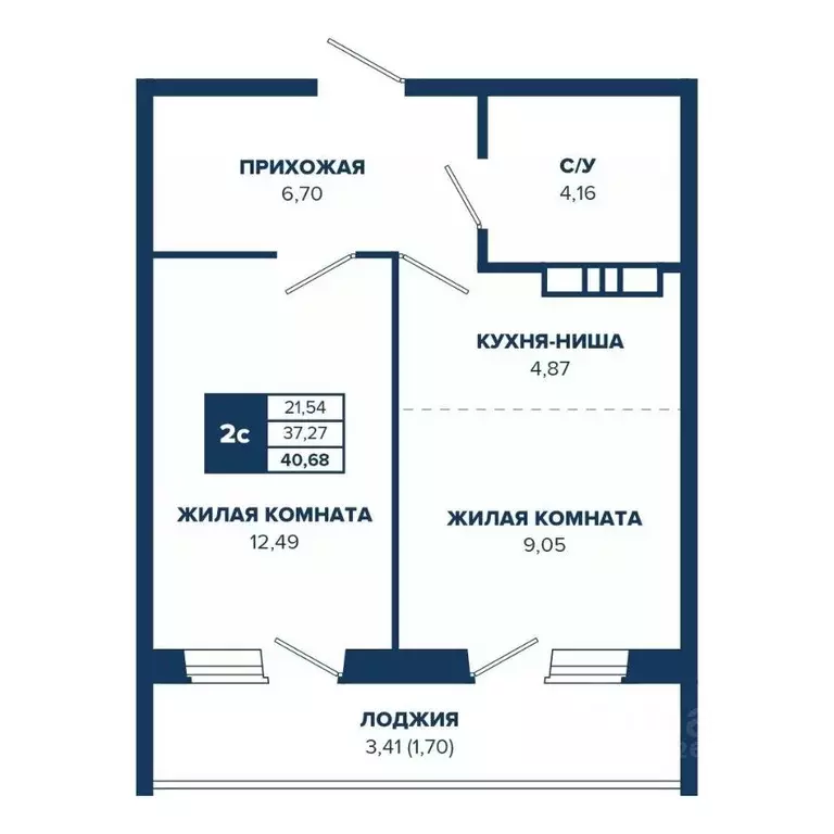 2-к кв. Новосибирская область, Новосибирск Знаменский кв-л,  (40.68 м) - Фото 0