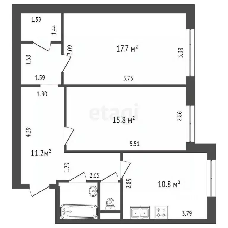 3-к кв. Санкт-Петербург ул. Лени Голикова, 108 (77.1 м) - Фото 1