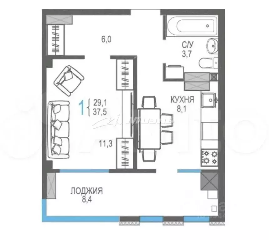 1-к кв. Крым, Бахчисарай ул. Мира, 22 (37.5 м) - Фото 2