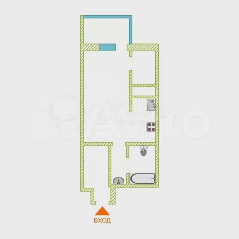 Квартира-студия, 30 м, 4/17 эт. - Фото 0