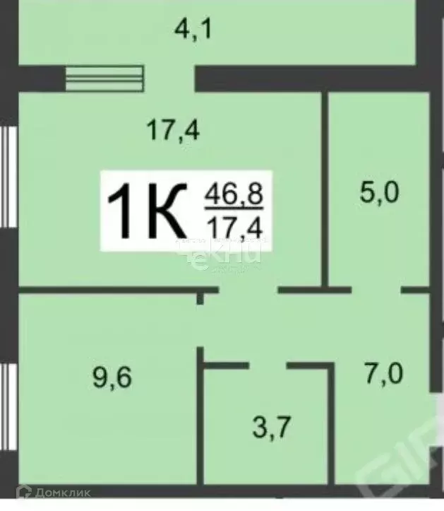 Продаётся 1-к квартира, 46.8 м - Фото 1