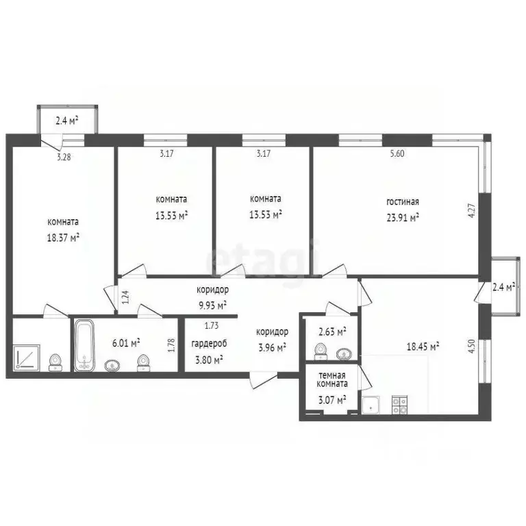 4-к кв. Удмуртия, Ижевск ул. Васнецова, 1к1 (119.0 м) - Фото 1