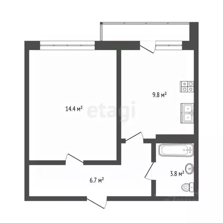 1-к кв. Пермский край, Пермь ул. Агатовая, 28 (36.8 м) - Фото 2