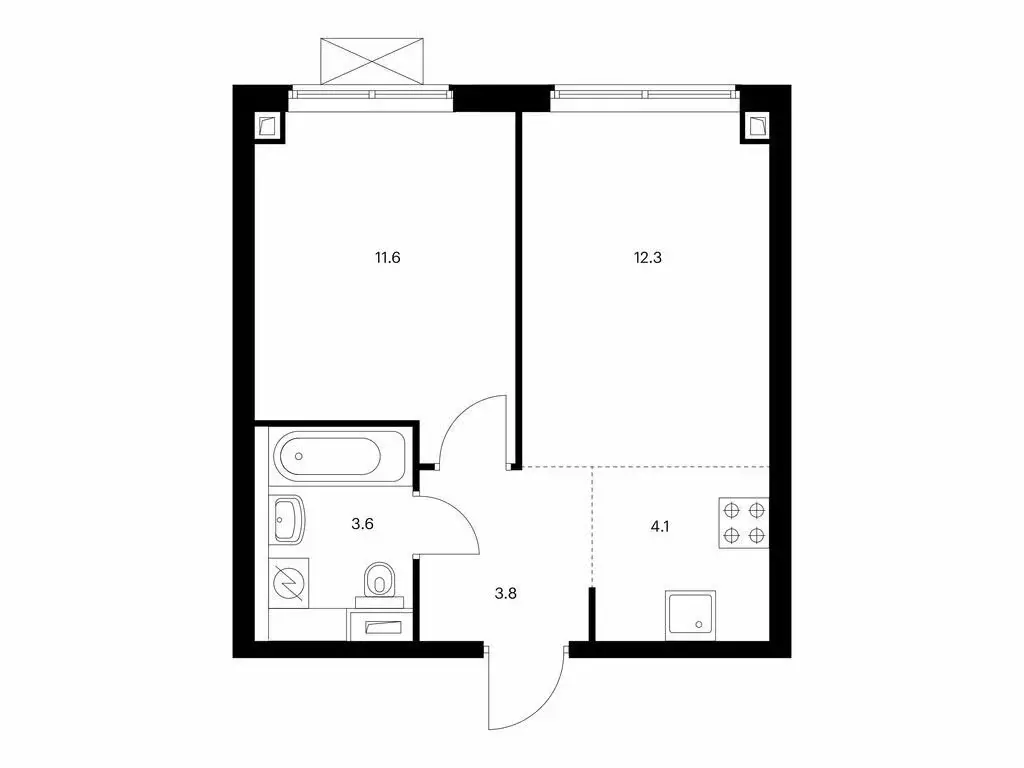 1-комнатная квартира: Владивосток, жилой комплекс Борисенко 48 (35.4 ... - Фото 1
