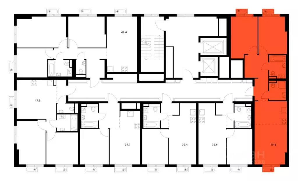 2-к кв. Москва Митинский Лес жилой комплекс, к14 (58.8 м) - Фото 2