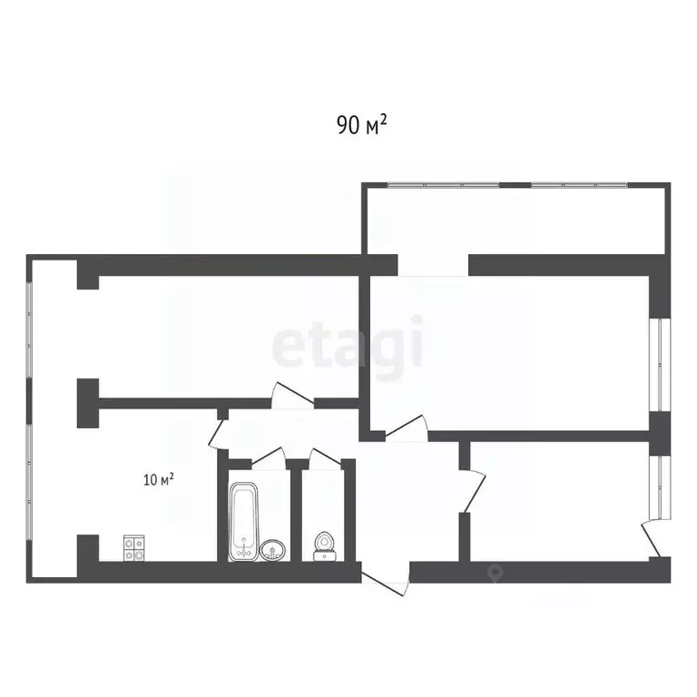3-к кв. Ставропольский край, Кисловодск Набережная ул. (90.0 м) - Фото 1