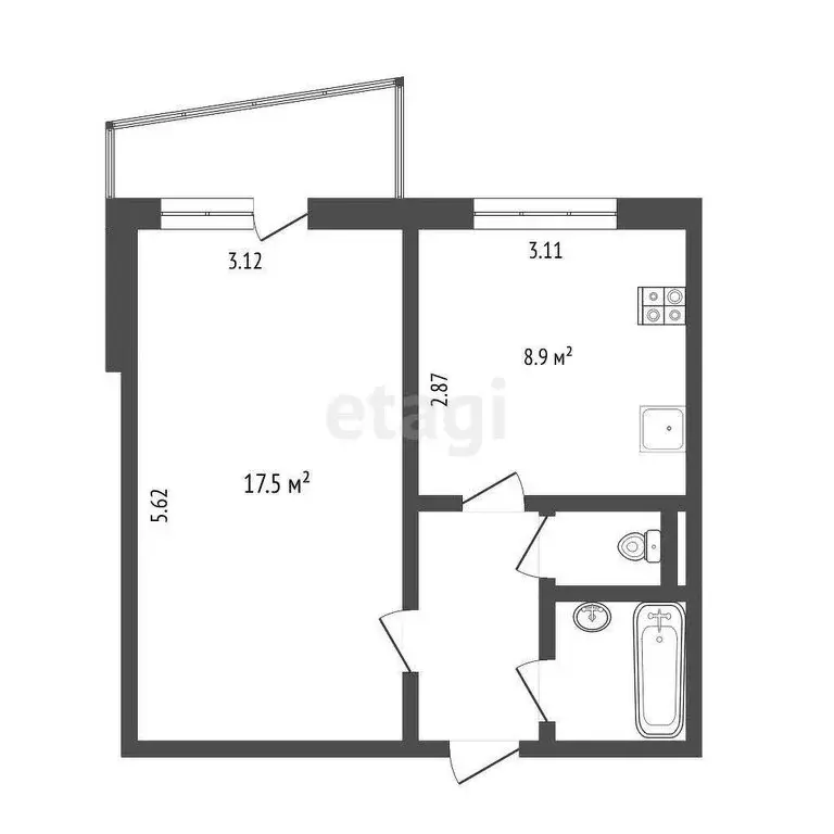 1-комнатная квартира: Тюмень, 6-й микрорайон, улица Валерии ... - Фото 0