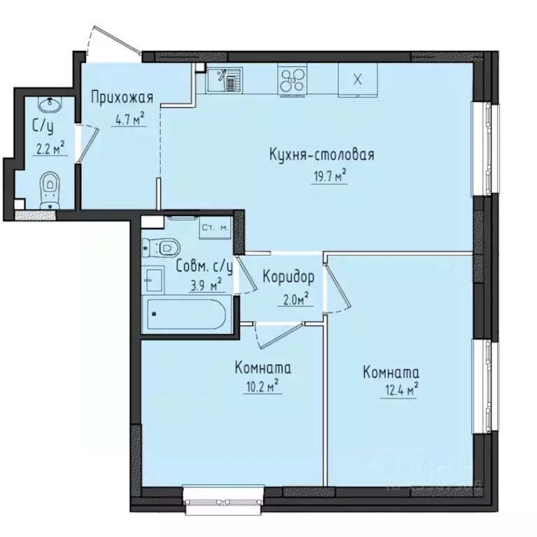 2-к кв. Удмуртия, Завьяловский район, с. Первомайский Город ... - Фото 1
