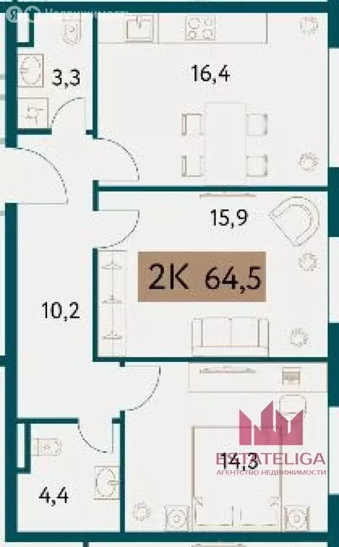 2-комнатная квартира: Москва, Винницкая улица, 8к2 (64.5 м) - Фото 0