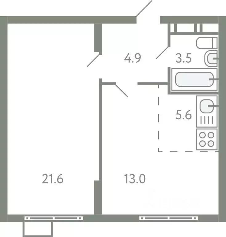 2-к кв. Московская область, Ленинский городской округ, Молоково пгт ... - Фото 1