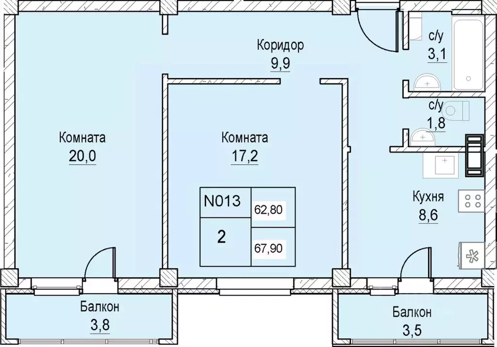 2-к кв. Нижегородская область, Нижний Новгород ул. Июльских Дней (62.8 ... - Фото 0