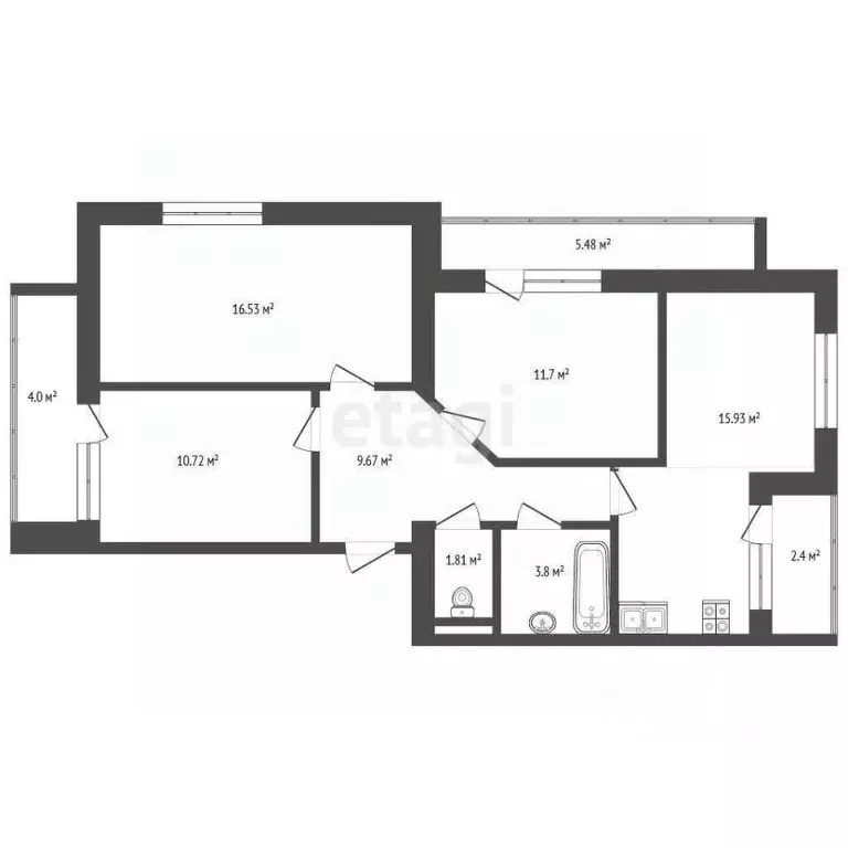 3-к кв. Московская область, Раменское ул. Березовая Роща, 2 (71.5 м) - Фото 1