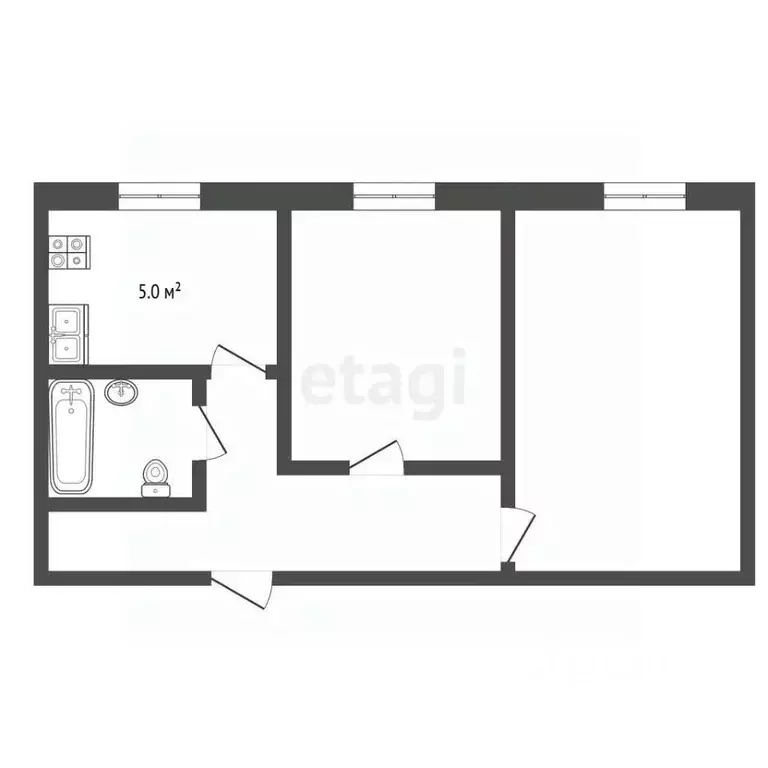 2-к кв. Алтайский край, Барнаул ул. Островского, 6Ак2 (44.0 м) - Фото 2