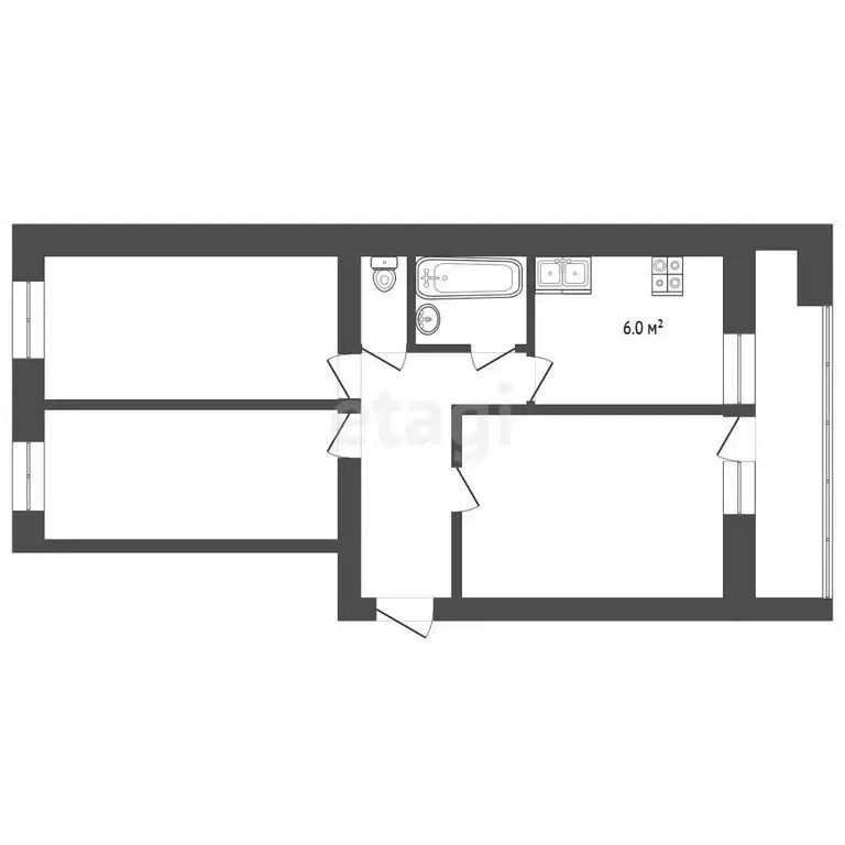 2-комнатная квартира: Тюмень, улица Федюнинского, 19 (64.2 м) - Фото 1