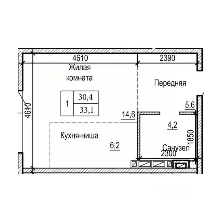 1-к кв. Приморский край, Владивосток На Черняховского жилой квартал,  ... - Фото 2