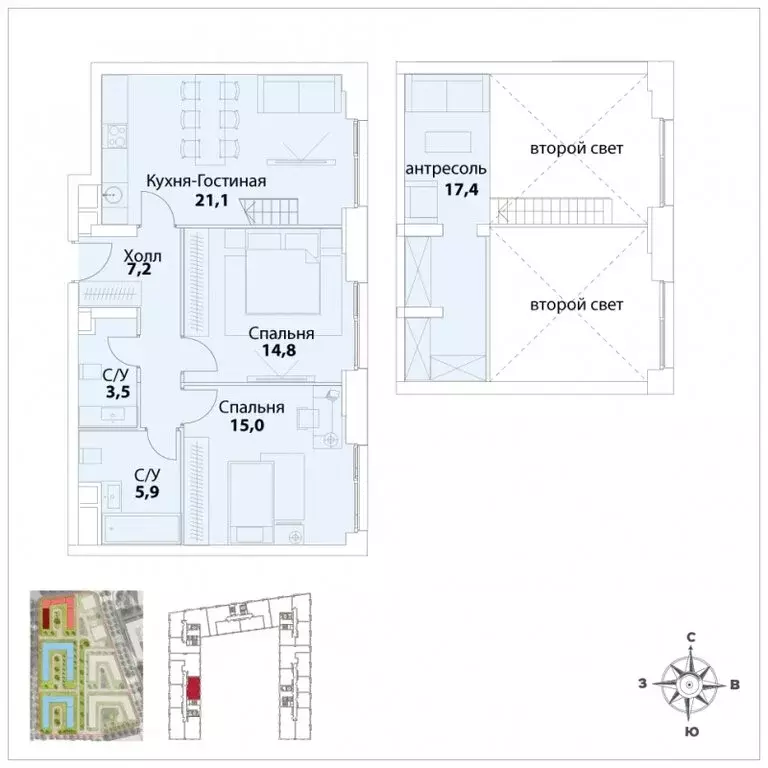 2-комнатная квартира: Москва, улица Лобачевского, 120к2 (86.1 м) - Фото 0