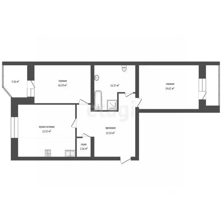 3-к кв. Забайкальский край, Чита ул. Бутина, 123 (93.9 м) - Фото 1