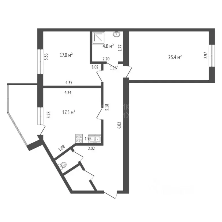 2-к кв. Тюменская область, Тюмень ул. Дружбы, 73 (86.3 м) - Фото 1