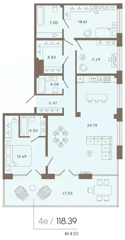 3-к кв. Санкт-Петербург Ремесленная ул., 17литЗ (170.21 м) - Фото 0