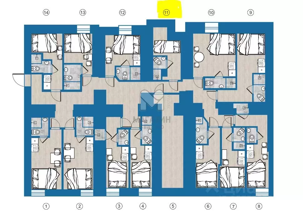 Студия Санкт-Петербург Подольская ул., 42 (10.0 м) - Фото 1
