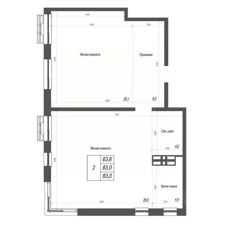 3-к кв. Приморский край, Владивосток ул. Невельского, 4с2 (83.0 м) - Фото 1