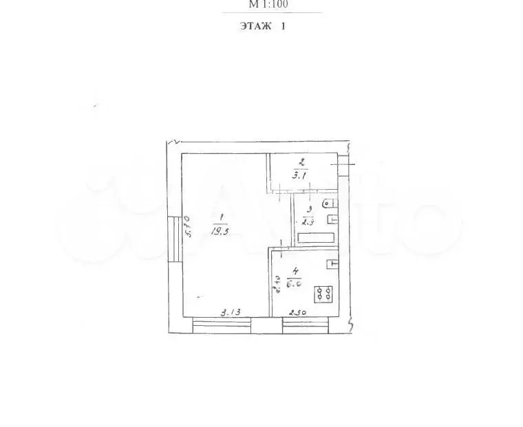 1-к. квартира, 31,5 м, 1/4 эт. - Фото 0