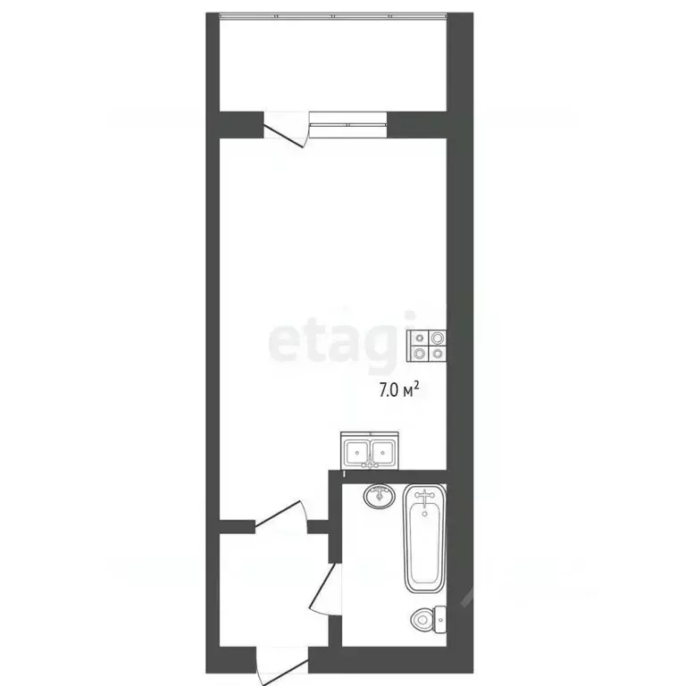 Студия Вологодская область, Вологда Архангельская ул., 12 (21.0 м) - Фото 2