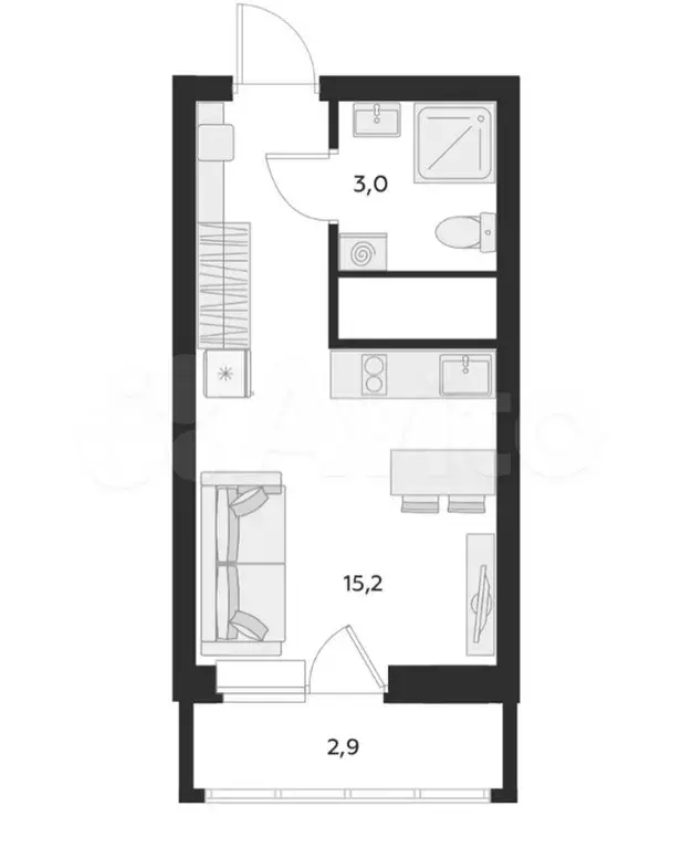 Квартира-студия, 20 м, 14/25 эт. - Фото 0