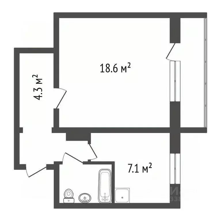 1-к кв. Красноярский край, Красноярск Ястынская ул., 2А (37.6 м) - Фото 2