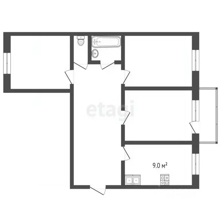 3-к кв. Владимирская область, Муром ул. Куйбышева, 2 (64.0 м) - Фото 1