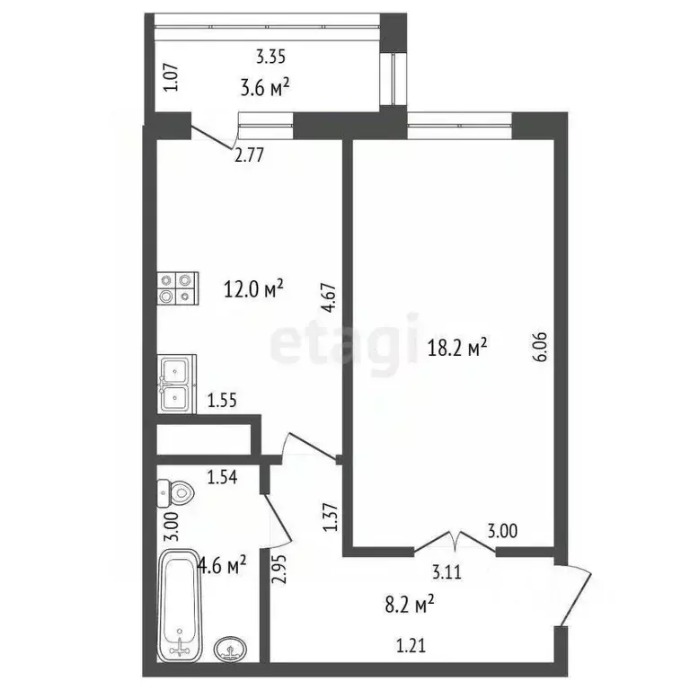 1-к кв. Краснодарский край, Анапа Парковая ул., 64Ак1 (47.0 м) - Фото 2