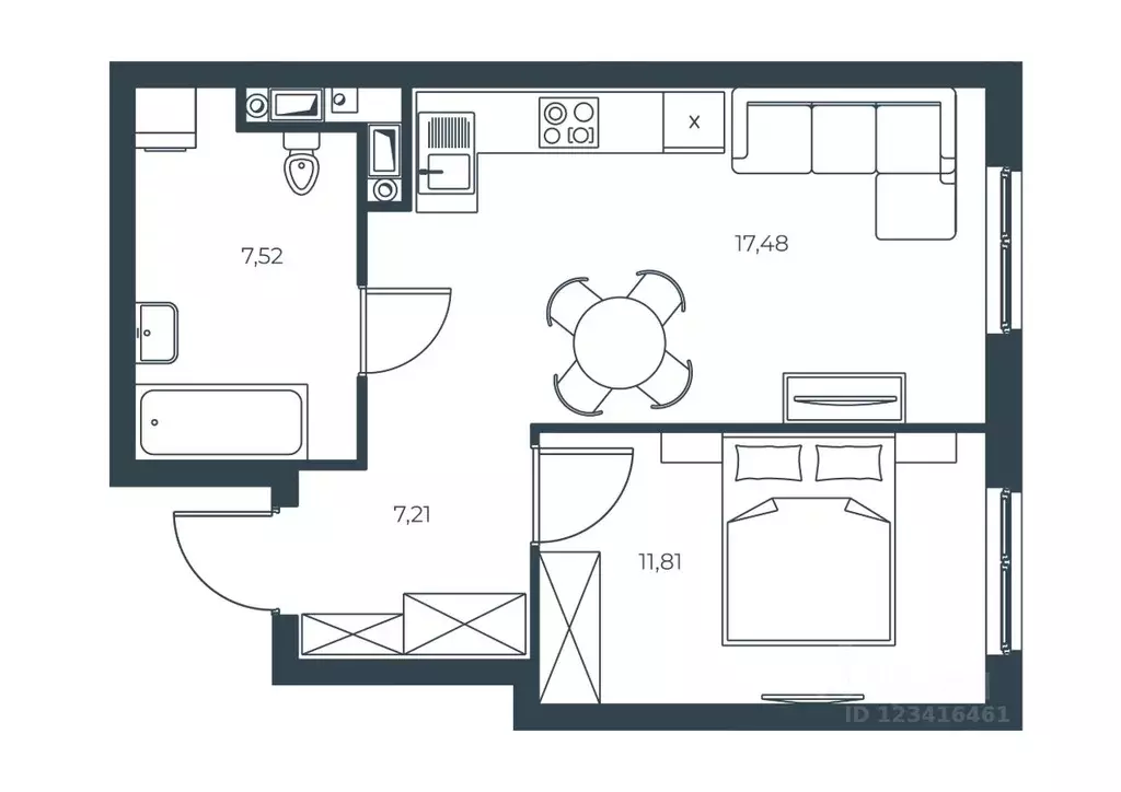 1-к кв. Астраханская область, Астрахань Татарская Слобода кв-л,  ... - Фото 0
