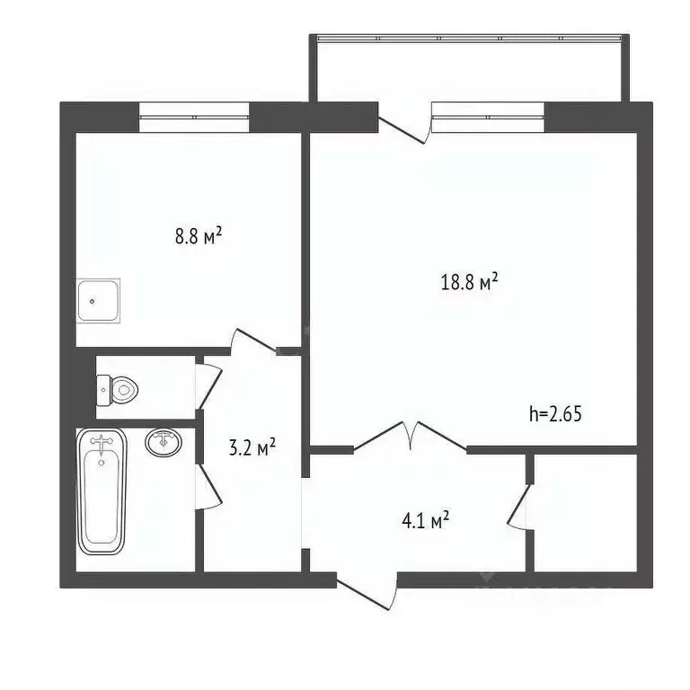 1-к кв. Красноярский край, Красноярск ул. Дмитрия Мартынова, 13 (40.5 ... - Фото 1