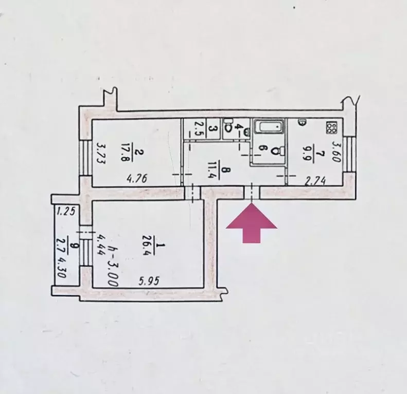 2-к кв. Омская область, Омск ул. Красина, 4 (74.0 м) - Фото 1