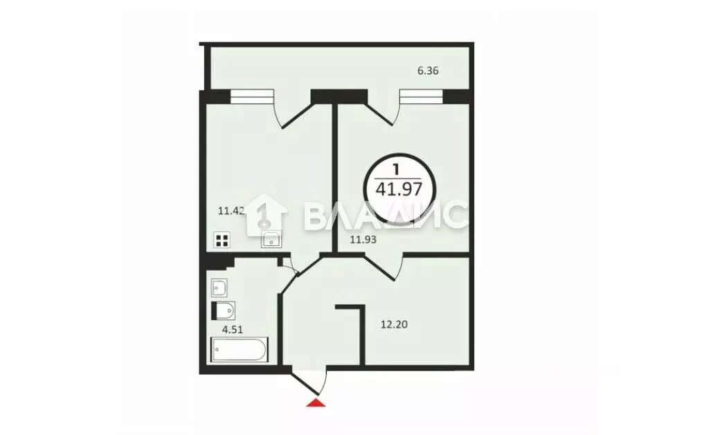 1-к кв. Воронежская область, Воронеж Одесская ул., 24 (41.97 м) - Фото 1